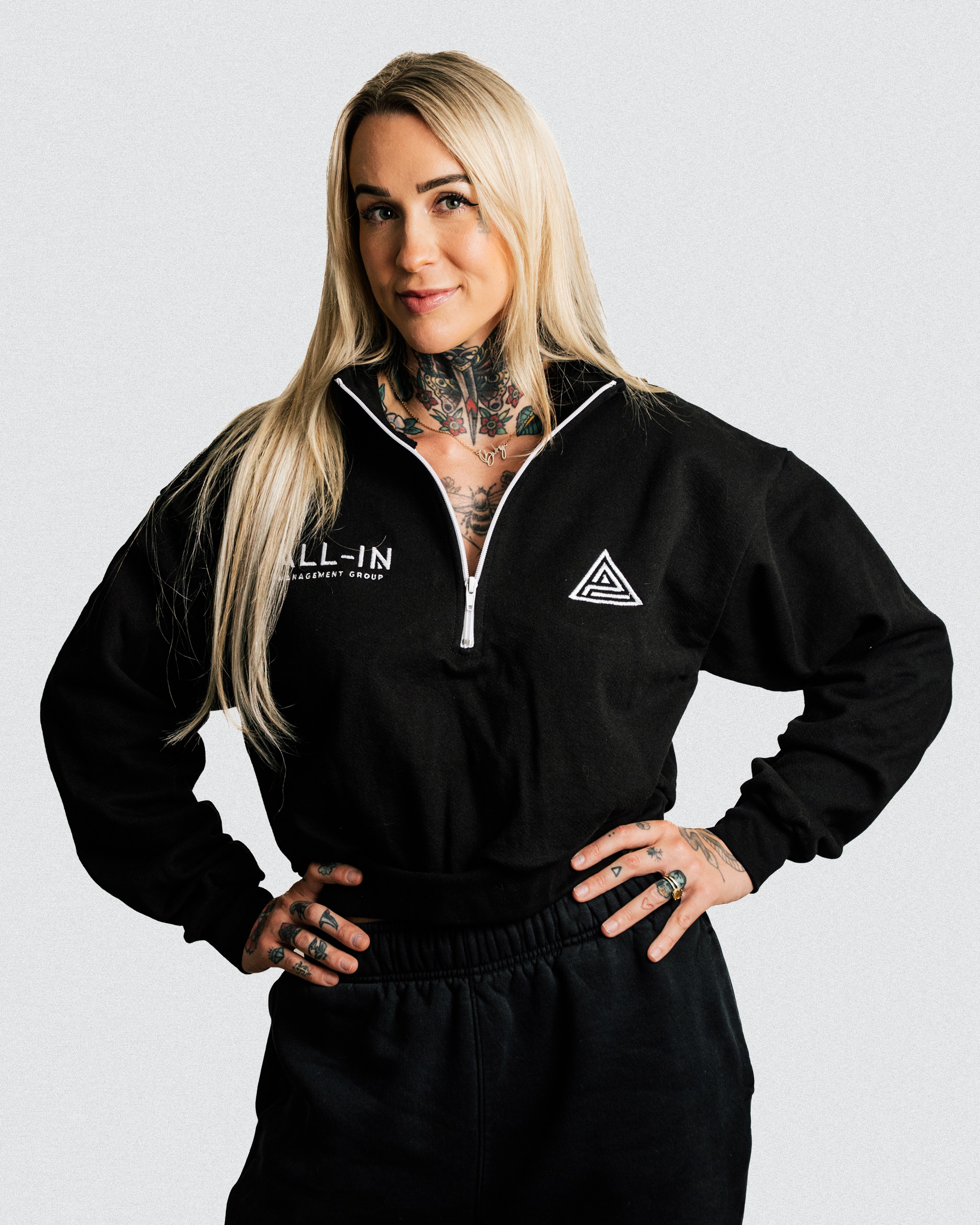 "Slight Work" | Womens 1/2 Zip Cropped Sweatshirt